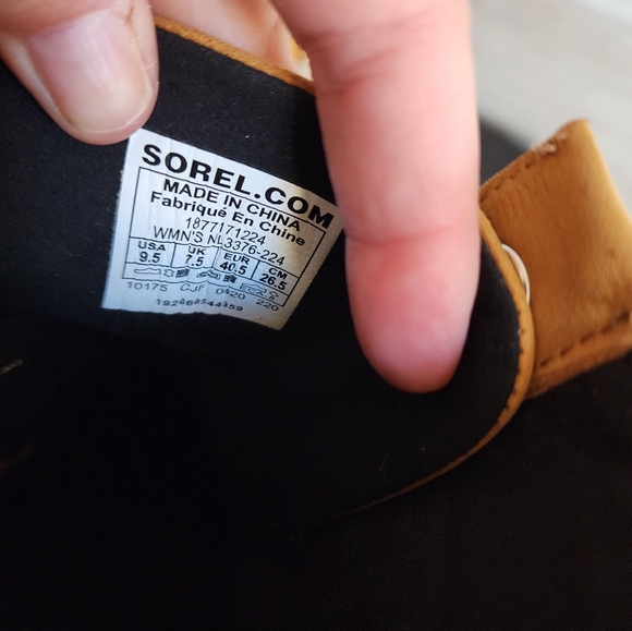 Sorel Lexi Wedge boot, booties camel Brown with grey felt sz 9.5 - Picture 12 of 12